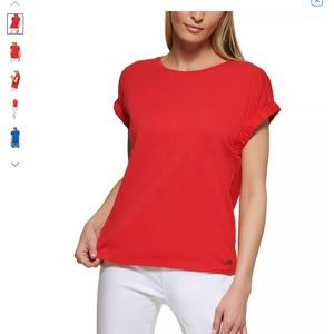 NWT DKNY poppy Red top